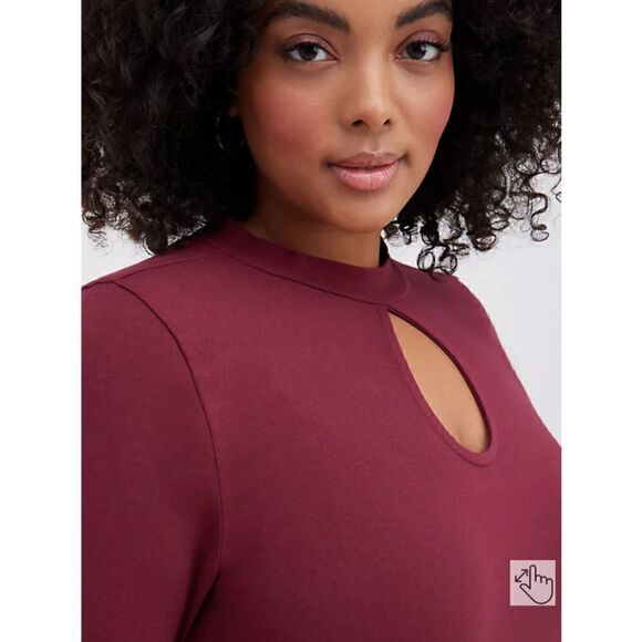 Torrid Foxy Open Back Long Sleeve Tee (Sz 2) - Picture 2 of 7